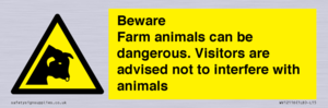 Beware Farm animals can be dangerous. Visitors are advised not to interfere with animals